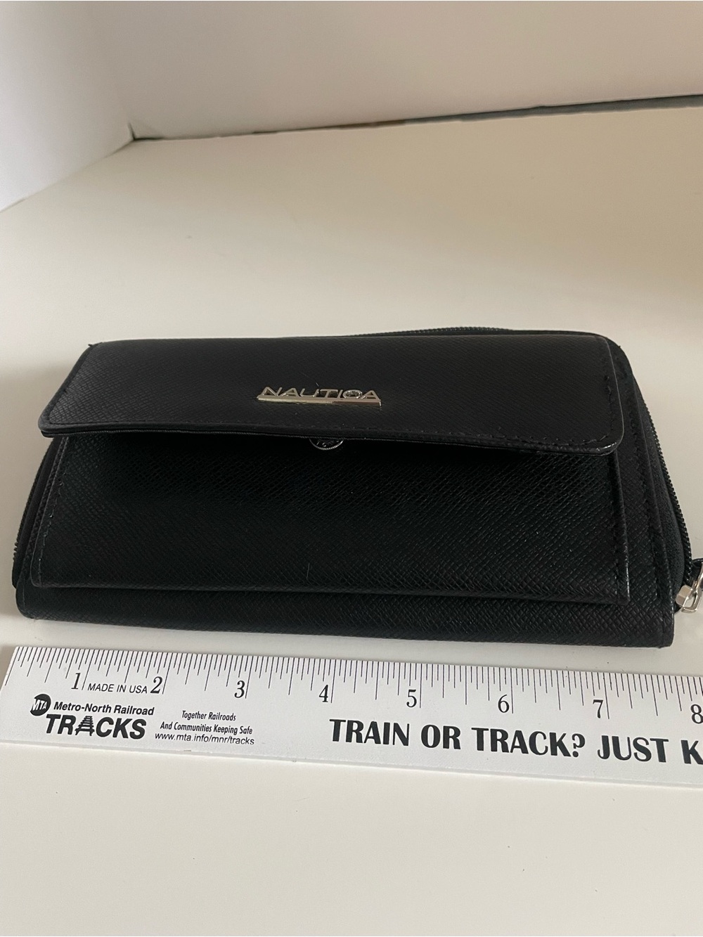 Nautica Black Zip & Snap Men's Wallet